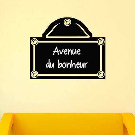Sticker ardoise tableau noir - stickers muraux adhésif effaçable - PLAQUE DE RUE - 20x25cm