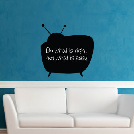 Sticker ardoise tableau noir - stickers muraux adhésif effaçable - POSTE TV ANCIEN - 110x110cm