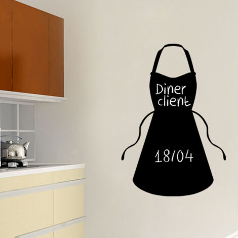 Sticker ardoise tableau noir - stickers muraux adhésif effaçable - TABLIER DE CUISINIER - 55x40cm