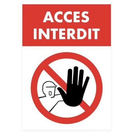 Sticker autocollant ACCES INTERDIT format A5