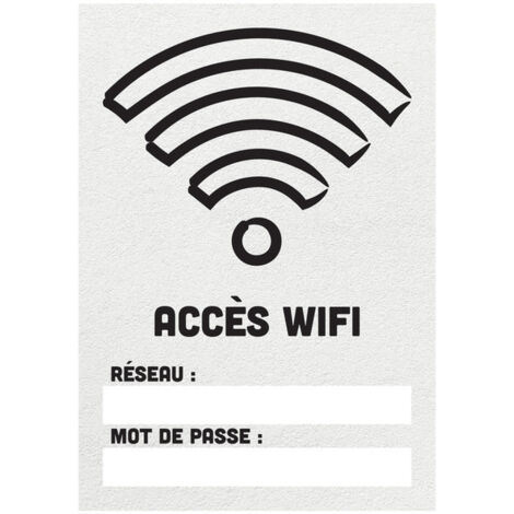 Sticker autocollant "ACCÈS WIFI" format A5 fond blanc