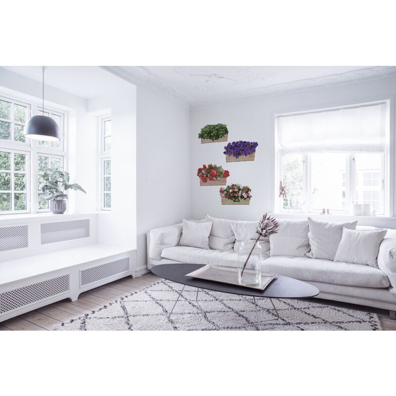 Plage - Sticker mural décoratif Fleurs Balcon 45,5x30cm - Autocollant Photo Déco pour Murs Intérieurs et Extérieurs, Décoration Murale Facile et