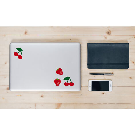 Sticker autocollant fruits rouge, 15x18,5 cm, x2, pour déco et personnalisation objets DIY