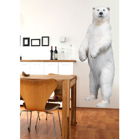 Sticker Autocollant Ours Polaire Géant 60x170cm - Déco Murale Intérieure pour Maison et Bureau