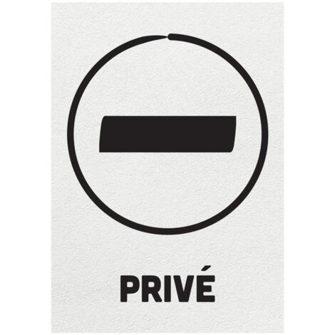 Sticker autocollant "PRIVÉ" format A5 fond blanc