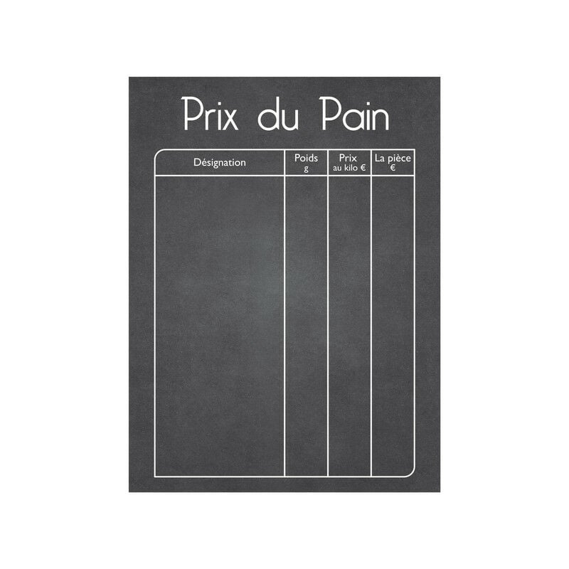 Sticker autocollant 'prix du pain' format A1