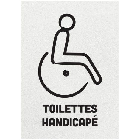 Sticker autocollant TOILETTES HOMME ET FEMME format A5 A5 Blanc
