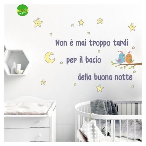 Sticker bacio buonanotte Crearreda adesivo murale frasi famose natura geometrie fantasie 31X31 CM