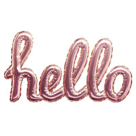 Sticker Ballon "Hello" 22x40cm Rose