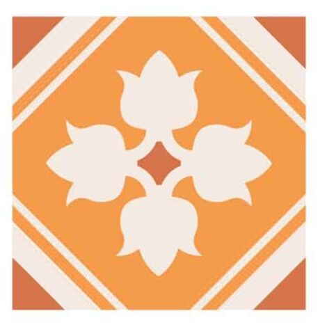 Sticker Carreau de Ciment ROSA – Autocollant Décoratif 20 x 20 cm à l’Unité – Imitation Carrelage