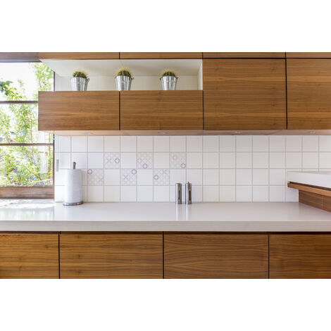 Sticker Carrelage Adhésif Décoratif Autocollant, Carreaux Classique Motifs Floraux Bleute Doux X6 15 Cm X 15 Cm 82222934