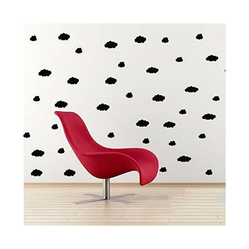 

Sticker Cloud - Nubes - para ninos - para pared - Negro en Vinilo, 35 x 0,15 x 20 cm