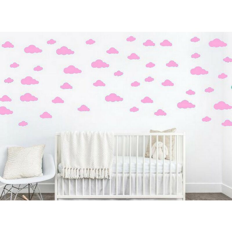 

Sticker Cloud - Nubes - para ninos - para pared - Rosa en Vinilo, 35 x 0,15 x 20 cm