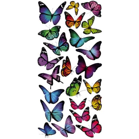 Sticker colourful butterflies Crearreda adesivo murale frasi famose 15x31 cm