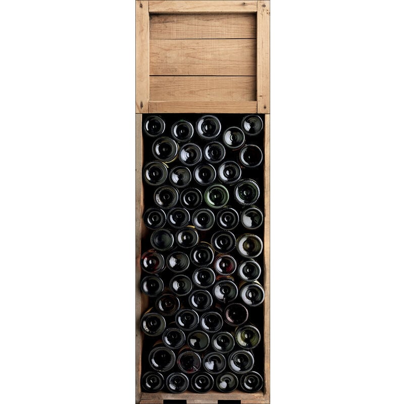 Sticker Vin pour Réfrigérateur, Cave à Vin, Réserve, Caisse en Bois, 59,5 cm x 180 cm - Autocollant Vin pour Réfrigérateur, Cave à Vin, Réserve