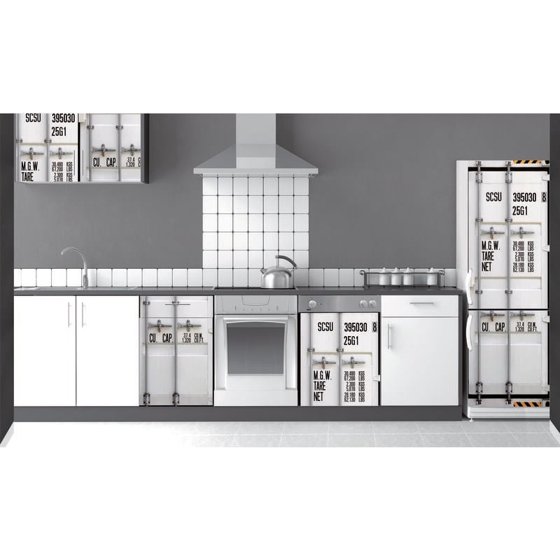 Sticker mural trompe l'oeil porte de conteneur, déco intérieure superbe, 59,5 cm x 180 cm, pour réfrigérateur.