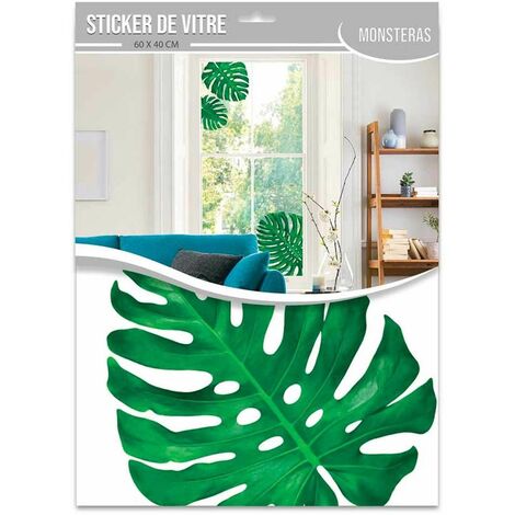 Sticker de vitre motif plante monstera