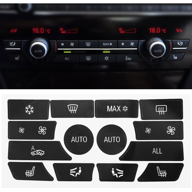 Drillpro - Sticker de voiture Dash Climate Climate Sticker Bouton Bouton de réparation Kit de décalcomanie pour bmw 5 Series 09-15 Sticker Kit de