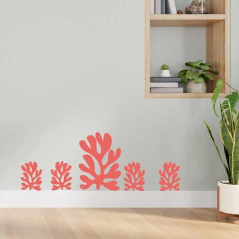 Sticker décoratif, coraux, rouge, océan, 68 cm X 24 cm