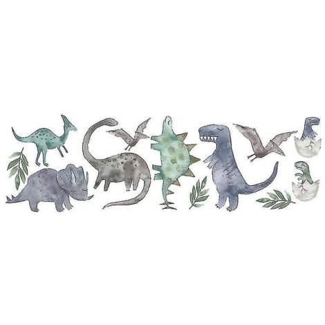 Sticker dinosaure autocollant pour chambre d'enfant, décoration murale dessin animé - 30 x 92 cm