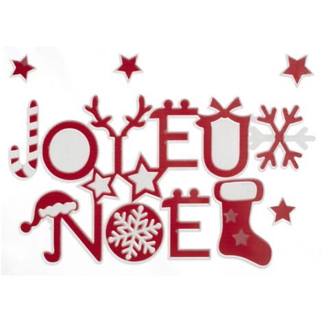 Sticker floqué sur vitre Joyeux Noël
