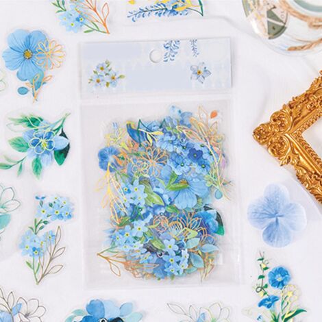 [Sticker für Vintage-Blumen-Scrapbooking] Wasserfeste PET-Scrapbook-Dekorationssticker, 8 cm, Blumenmuster