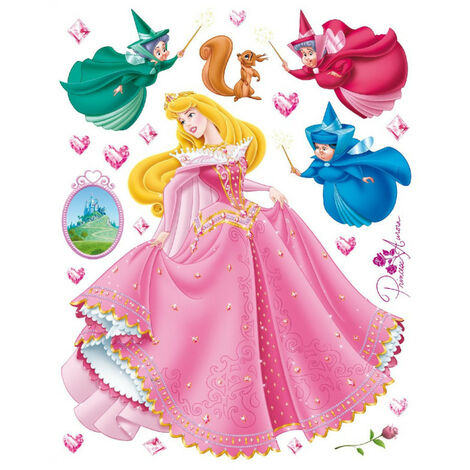 Sticker géant la Belle au Bois Dormant & les 3 fées Disney