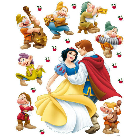 Sticker géant Princesse Blanche Neige et Prince Charmant Disney - Multicolor
