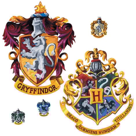Sticker geant repositionnable Blasons Griffondor et Poudlard Harry Potter 45,7CM X 101,6CM