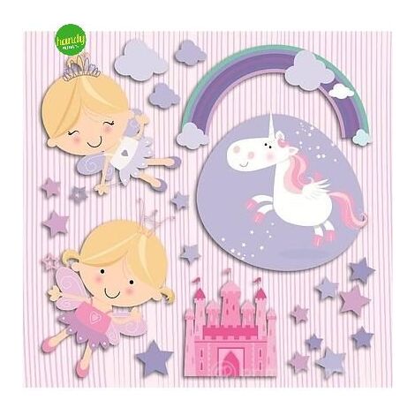 Sticker happy fairies Crearreda adesivo murale frasi famose natura geometrie fantasie 31x31 CM