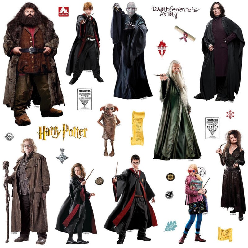 Sticker Harry Potter - tous les personnages d'Harry Potter - 1 planche 65 x 85 cm