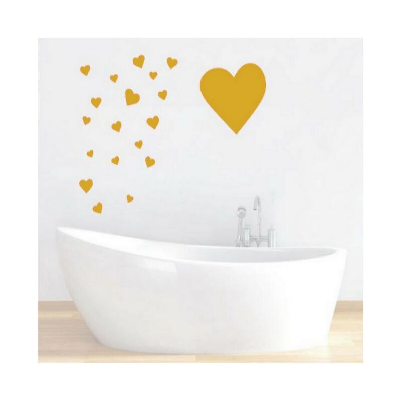 

Sticker Heart - Corazon - para ninos - para pared - Oro en Vinilo, 20 x 0,1 x 27 cm