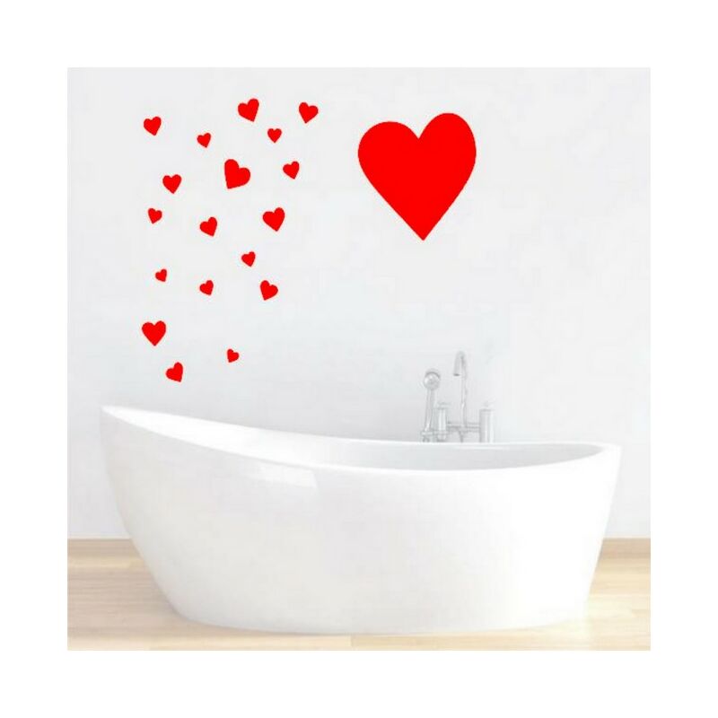 

Sticker Heart - Corazon - para ninos - para pared - Rojo en Vinilo, 20 x 0,1 x 27 cm