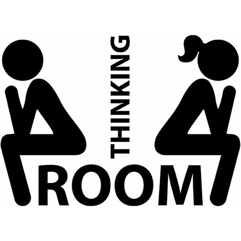 Sticker -Home Decor Small Toilet Sign Removable Wall Stickers，22X16cm，，2Pcs