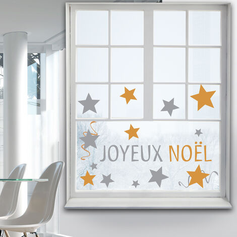 Sticker Joyeux Noël Electrostatique, Déco Originale Vitre, 21 cm X 29,7 cm, Idée Cadeau Noël Maison Intérieur