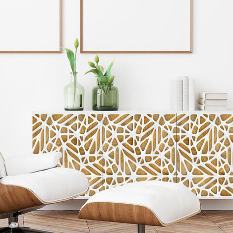 Sticker meuble scandinave bois blanc 40 x 60 cm – Adhésif pour surfaces lisses – Application facile – Décoration intérieure moderne