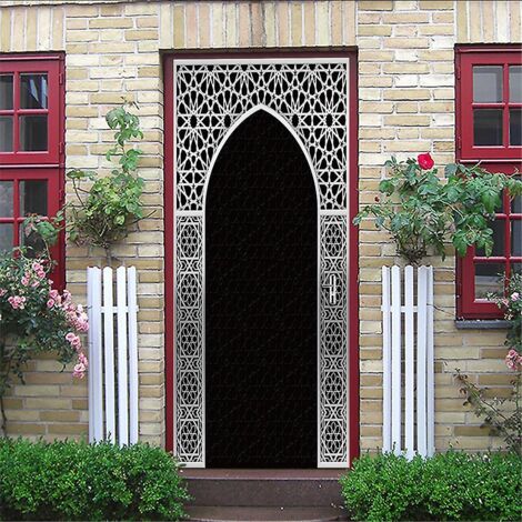 Sticker mural 3D pour porte de cave à vin - Autocollant mural en PVC imperméable pour chambre, salle de bain ou cuisine