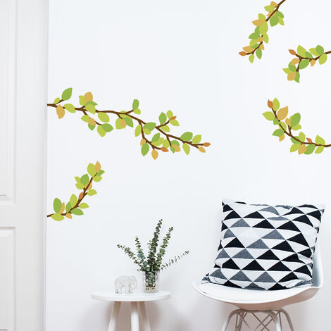 Sticker mural autocollant, 48 cm X 68 cm, branches d'arbres stylisées à l'automne, décoration murale pour la maison.