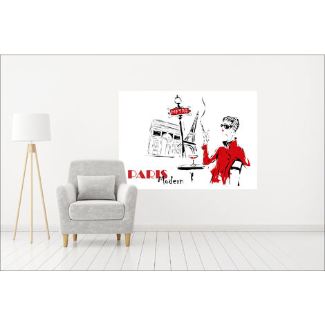 Sticker mural autocollant Paris Glamour - Monuments Historiques, 100 cm X 140 cm