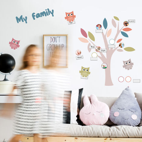 Sticker mural autocollant pour enfant, Arbre généalogique, 48 cm X 68 cm - Décorez votre maison avec ce magnifique sticker mural 