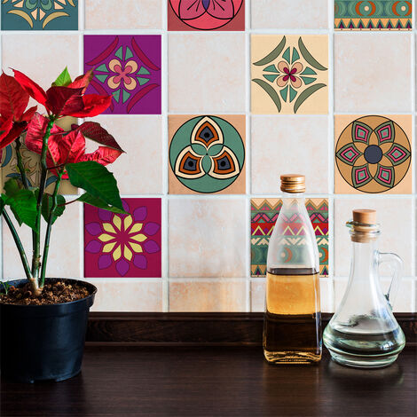 Sticker Mural Carrelage adhésif Cuisine Salle de Bain - 12 STICKERS CARRELAGES AZULEJOS MELILLA - 12stickers10x10cm