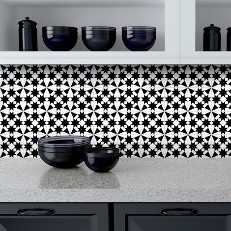 Sticker Mural Carrelage adhésif Cuisine Salle de Bain - 24 STICKERS CARREAUX DE CIMENT ORIENTAL GIZEH - 24stickers10x10cm