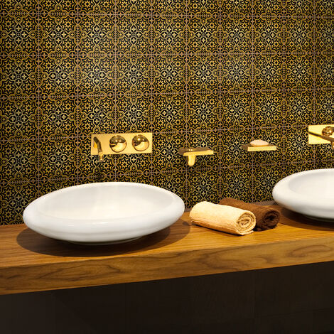 Sticker Mural Carrelage adhésif Cuisine Salle de Bain - 24 STICKERS CARREAUX DE CIMENT ORIENTAL TABARKA - 24stickers10x10cm