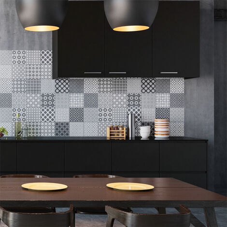 Sticker Mural Carrelage adhésif Cuisine Salle de Bain - 24 STICKERS CARREAUX DE CIMENT SCANDINAVE ALRIK - 24stickers10x10cm