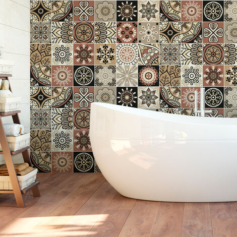 Sticker Mural Carrelage adhésif Cuisine Salle de Bain - 24 STICKERS CARRELAGES AZULEJOS PIURA - 24stickers15x15cm