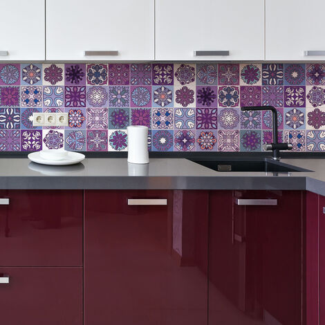Sticker Mural Carrelage adhésif Cuisine Salle de Bain - 24 STICKERS CARRELAGES AZULEJOS TRIKALA - 24stickers15x15cm