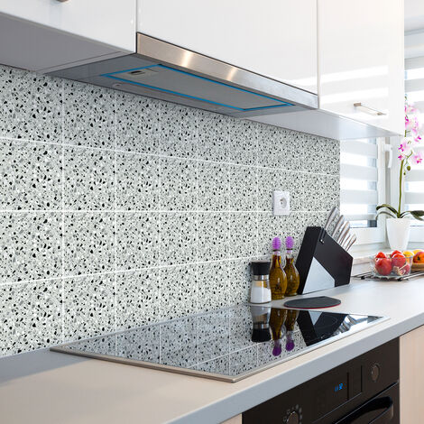 Sticker Mural Carrelage adhésif Cuisine Salle de Bain - 24 STICKERS CARRELAGES TERRAZZO ORLANDO - 24stickers10x10cm