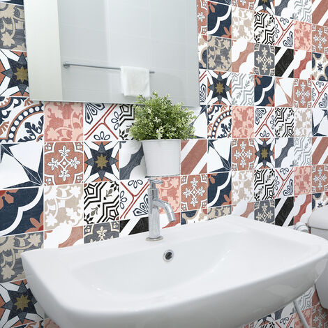 Sticker Mural Carrelage adhésif Cuisine Salle de Bain - 30 STICKERS CARREAUX DE CIMENT AUTHENTIQUES PIO - 30stickers20x20cm
