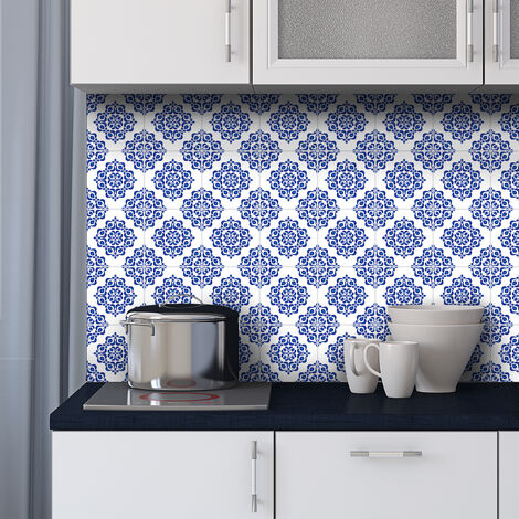 Sticker Mural Carrelage adhésif Cuisine Salle de Bain - 30 STICKERS CARREAUX DE CIMENT BOHÈME CALLIA - 30stickers20x20cm
