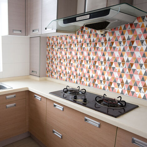 Sticker Mural Carrelage adhésif Cuisine Salle de Bain - 30 STICKERS CARREAUX DE CIMENT EFFET MABRÉ GÉOMÉTRIQUE CHIC - 30stickers10x10cm